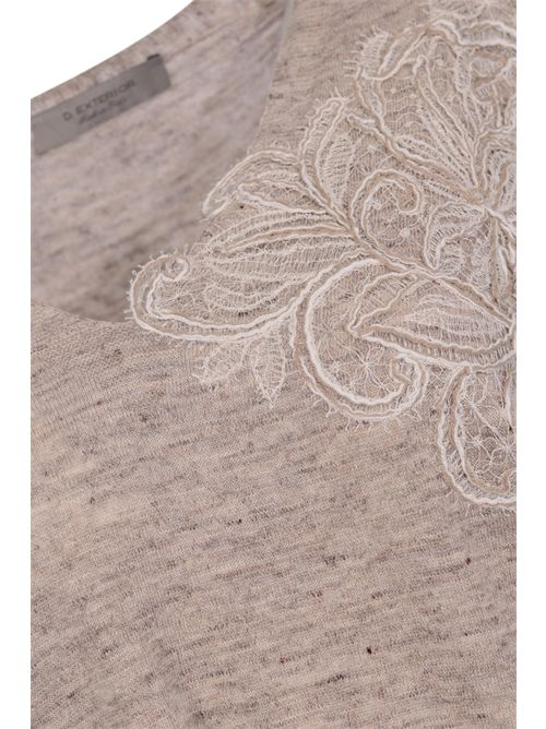 Maglia in lino e pizzo D. Exterior | 623188ARGI
